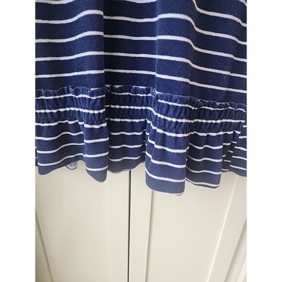 Women's The Original Muk Luks Blue Striped Soft Terry Cloth Dress Sz S - Picture 4 of 5